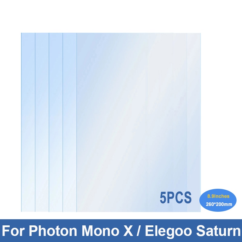 Filme FEP - Anycúbic - Fóton - Mono X - Elegoo Saturn  Impressoras 3D de Resina - 5 Unidades