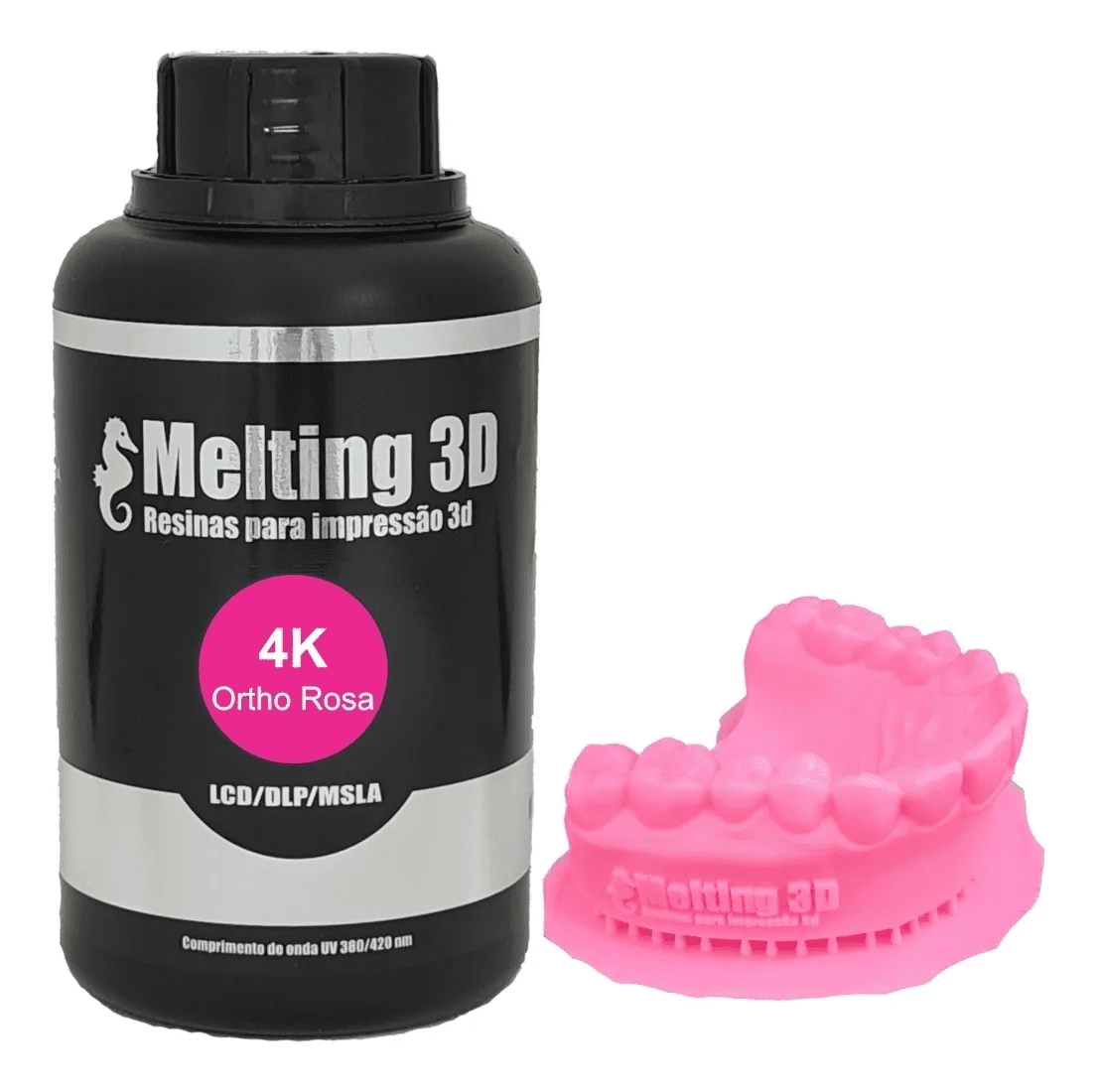 Resina Melting 3D - Ortho Rosa - 4K - LCD/SLA/DLP - 380/420nm - 500 ml