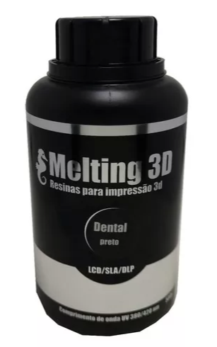 Resina Melting 3D - Preto - Dental - LCD/SLA/LDP - 380/420 nm - 500 ml