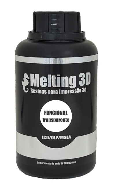 Resina Melting 3D - Transparente (Clear) - Funcional - LCD/SLA/LDP - 380/420 nm - 500 ml