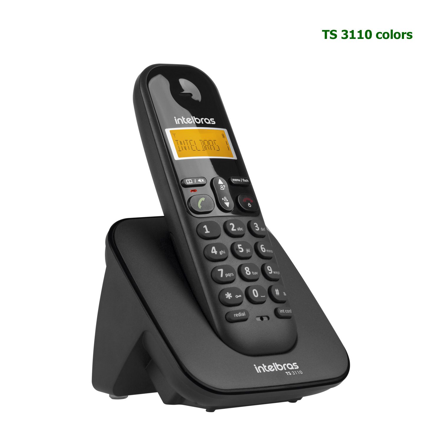 Telefone Sem Fio Intelbras ID Chamada Bina Display Luminoso TS 3110 Preto