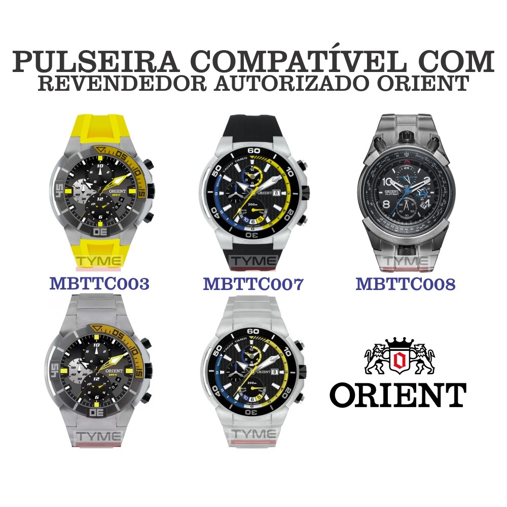 Pulseira de Borracha Preto para Relógio Orient MBTTC003 / MBTTC007 / MBTTC008