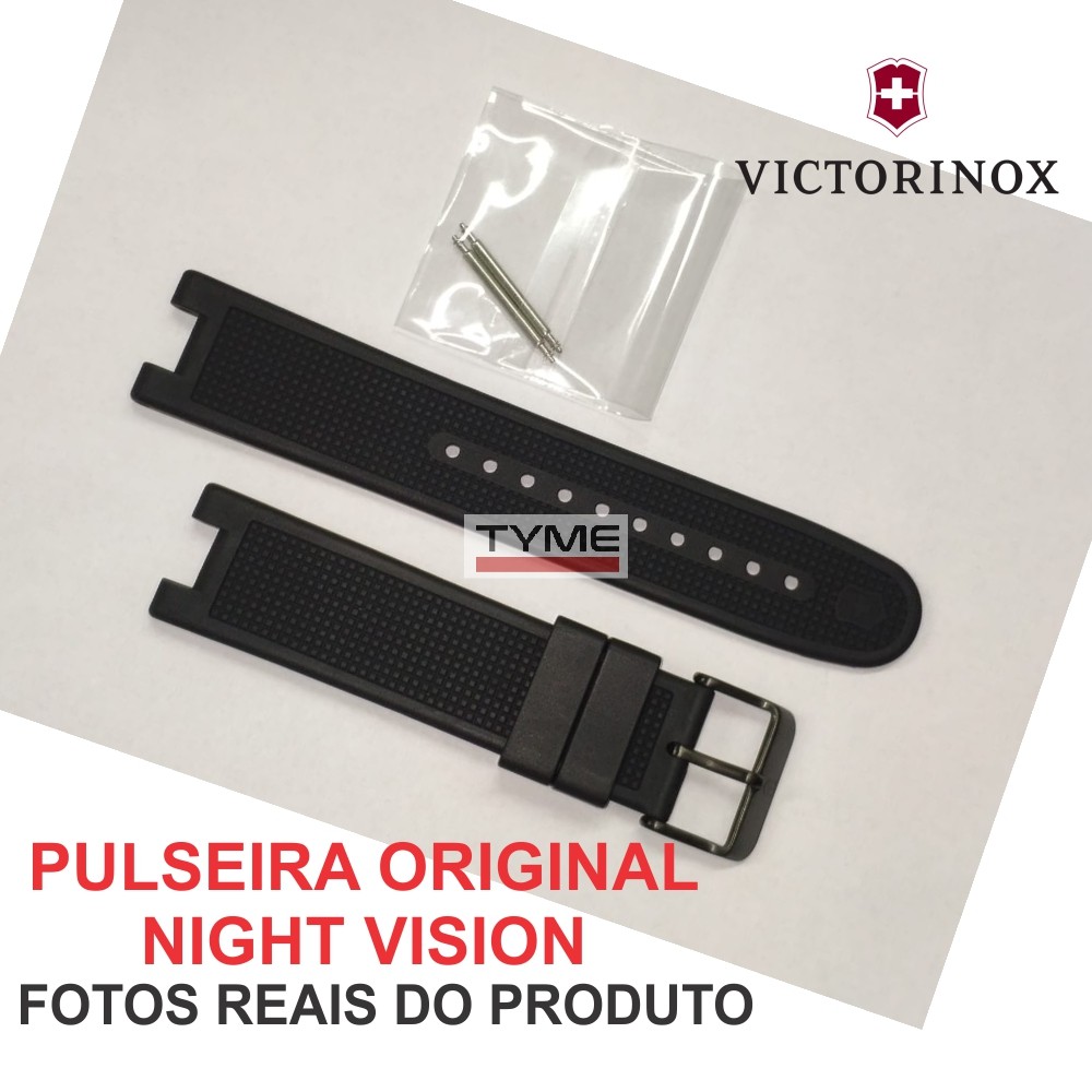 Pulseira de Borracha Victorinox Night Vision Preto 21mm 004760