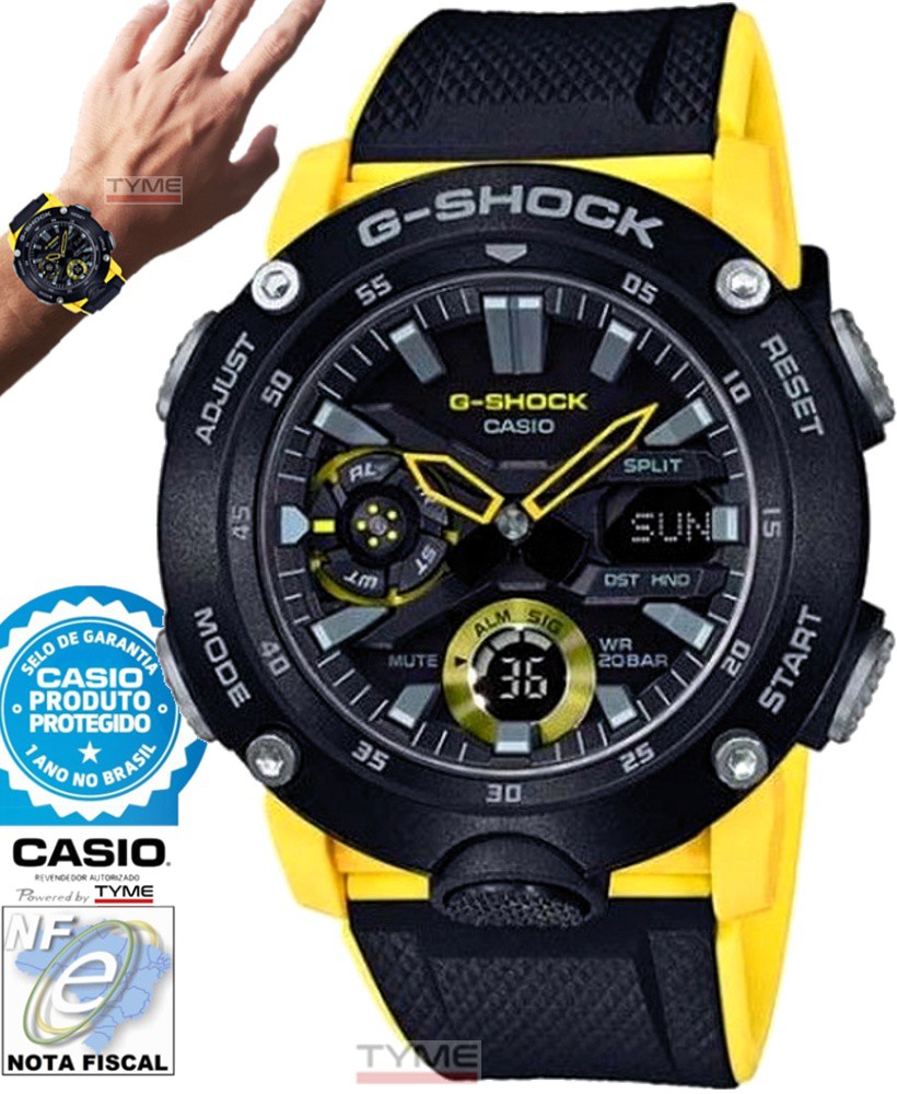 Relógio Casio G-Shock Carbon Core Guard Masculino GA-2000-1A9DR