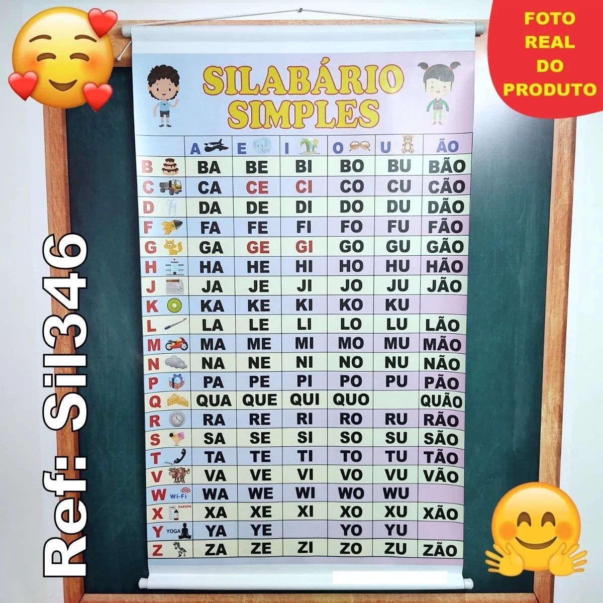 Painel Alfabeto Silabico Simples - Ref: Sil346 Silábico