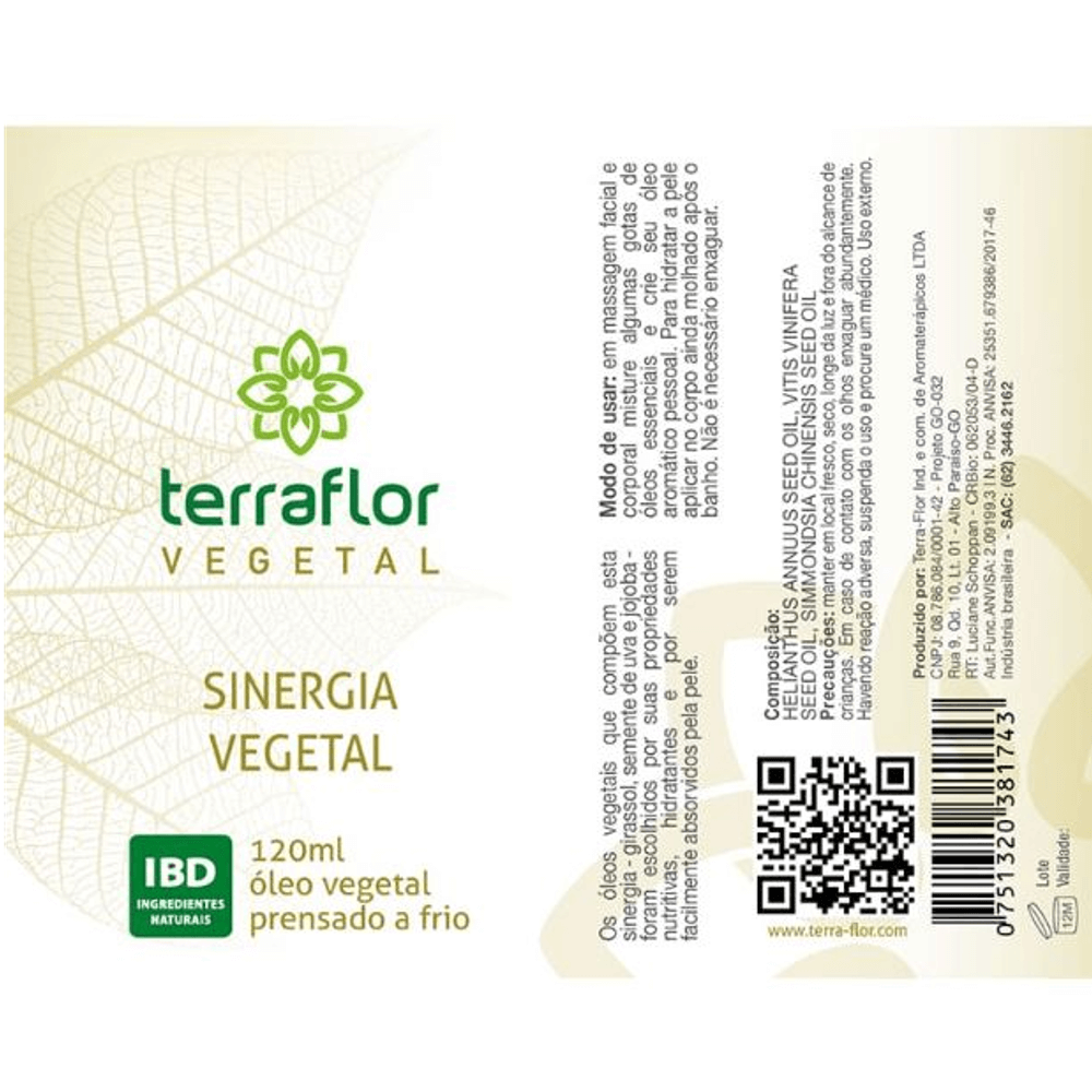 Terra Flor Sinergia Vegetal com Óleos Vegetais 120ml