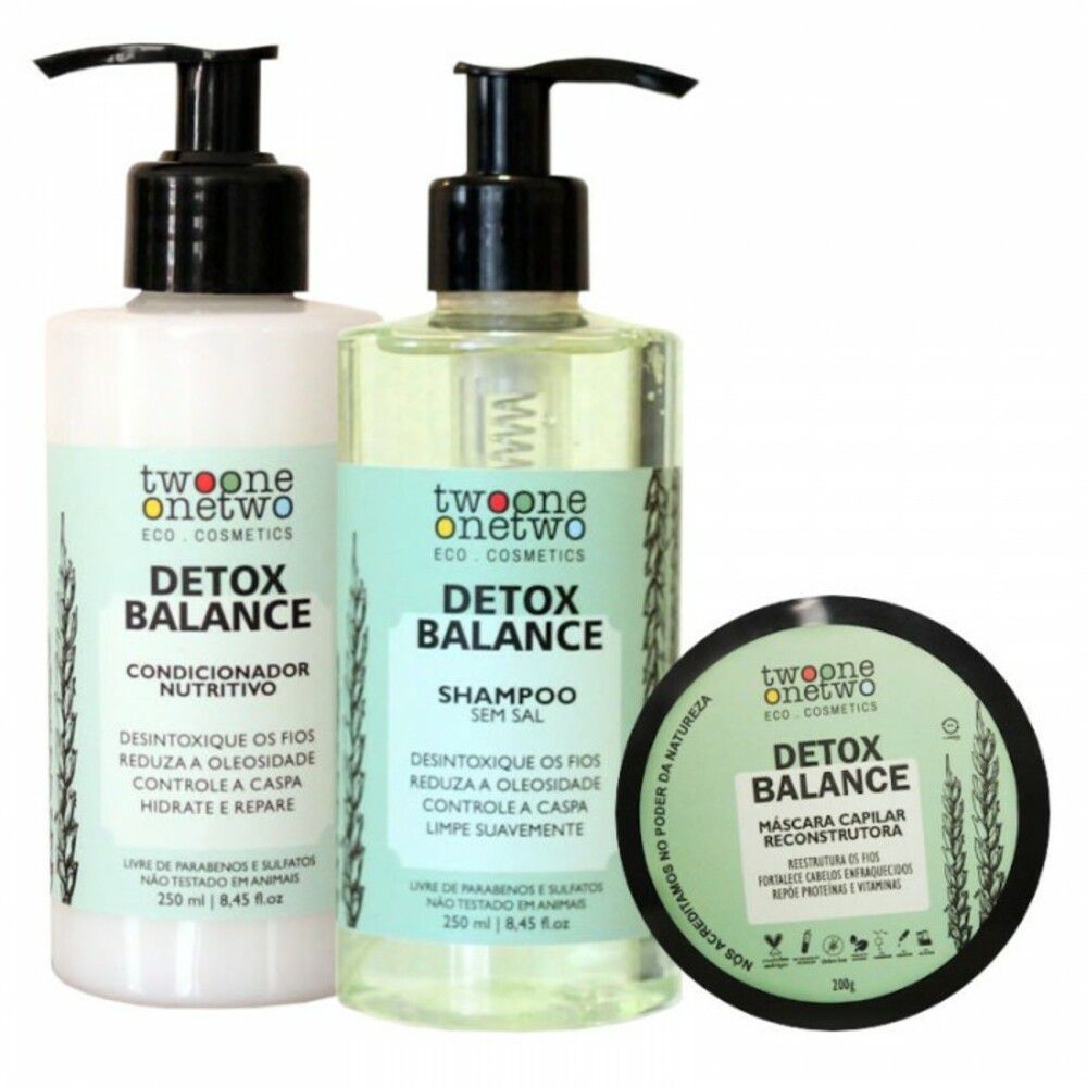 Twoone Onetwo Kit Detox Natural Shampoo + Condicionador + Máscara 3un