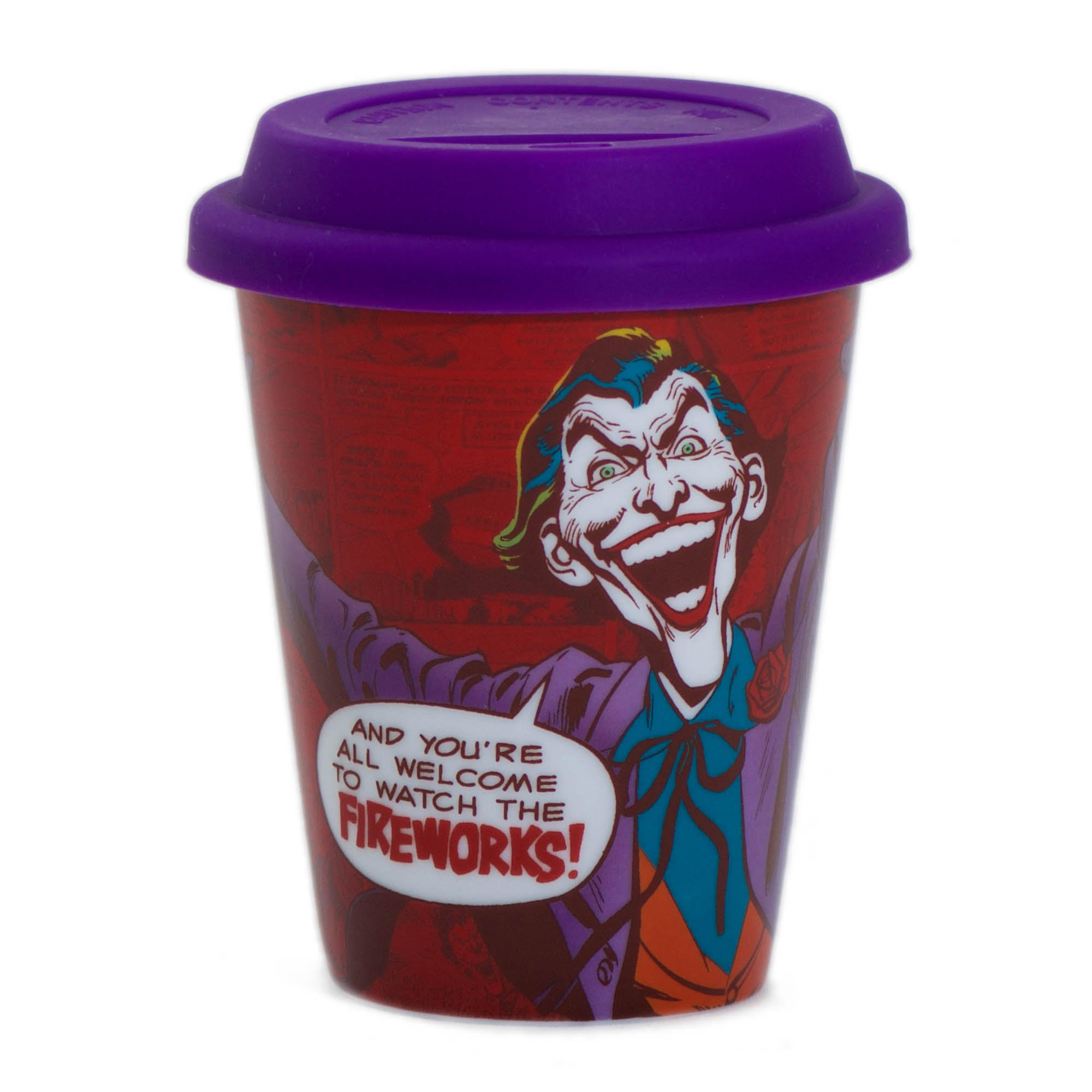 Copo do Coringa/Joker DC Comics 350 ml / De cerâmica com tampa de silicone - Urban