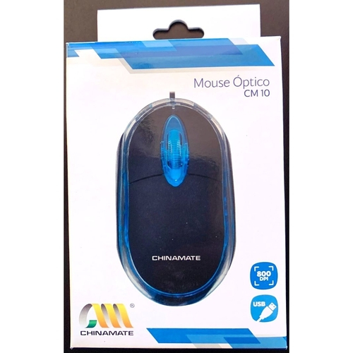 Mouse USB Evolut Chinamate CM10 Com LED 800DPI Preto