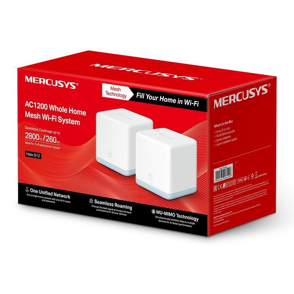 Roteador Wireless Mercusys Halo S12, 2 Pack Ac1200 1200mbps