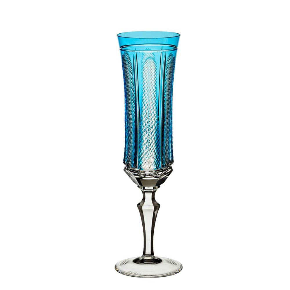 Taça de Cristal P/ Champagne 210ml - Azul Claro