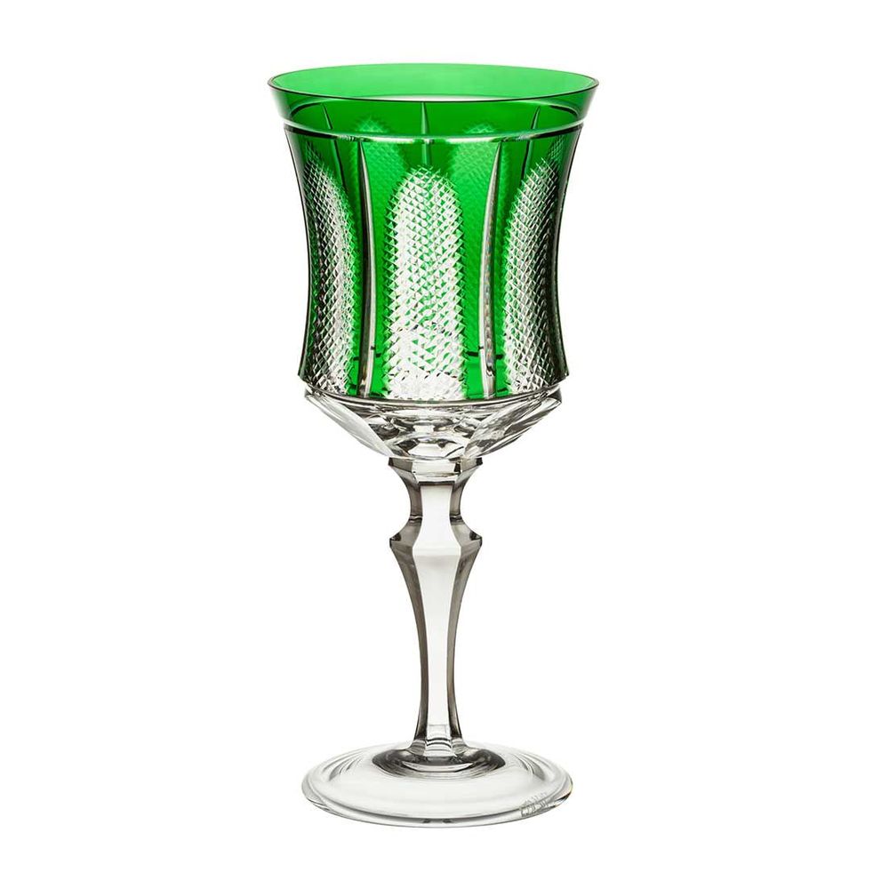 Taça de Cristal P/ Vinho Tinto 360ml - Verde Escuro