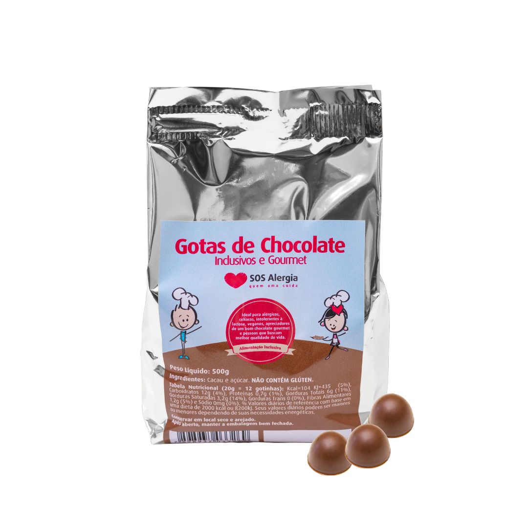 Gotas de Chocolate Sem Leite SOS Alergia 500g