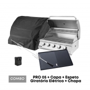 Combo Churrasqueira à Gás Mikazza G2 Pro 5 + Capa + Chapa + Espeto