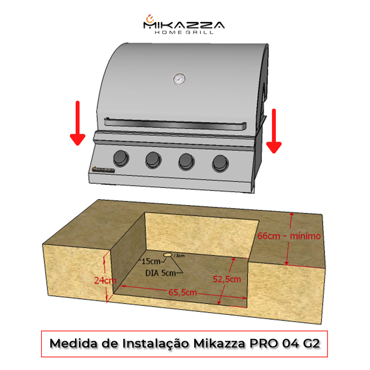 Churrasqueira à Gás Embutir Mikazza G2 Pro 4