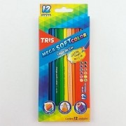 Lápis de cor 12 cores Tris mega soft color
