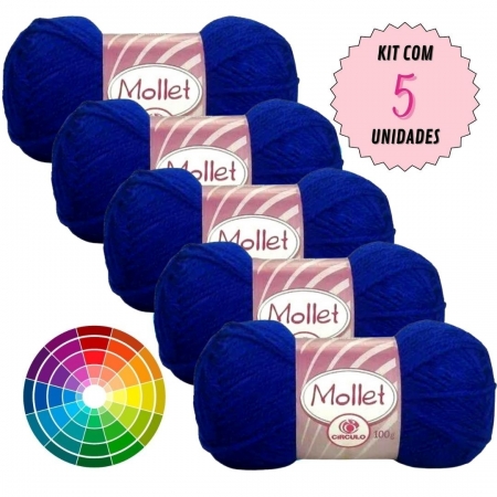 Pacote Lã Mollet 100g com 5 unidades - Circulo