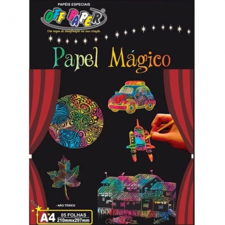 Papel Mágico Multicolor A4 com 5 Unid - Off Paper