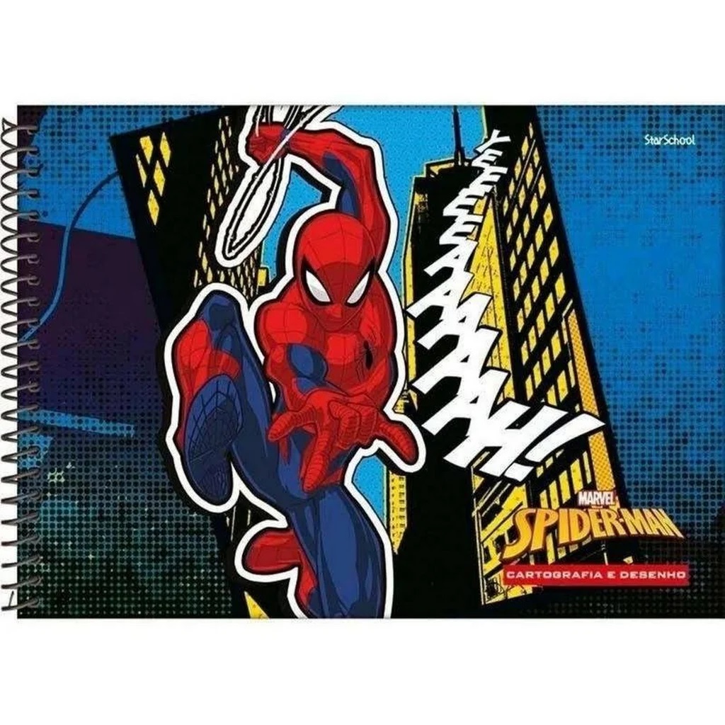 Caderno de Cartografia e Desenho 80 fls Homem Aranha/Spider Man - Jandaia