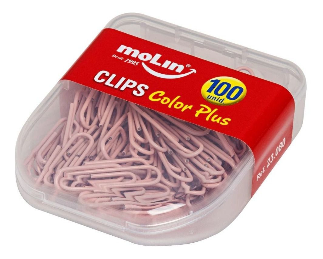 Clips Color Plus 28mm com 100 unidades Molin