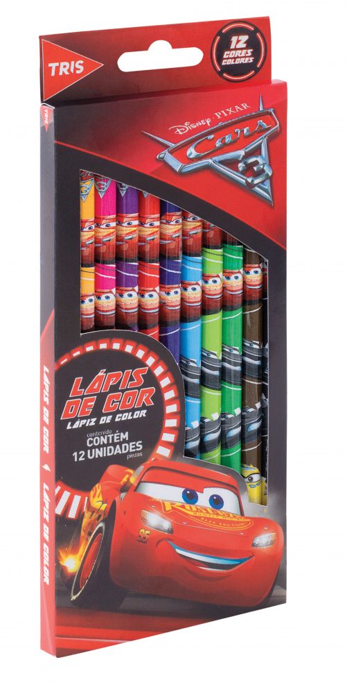 Lápis de Cor Carros com 12 cores  - Tris