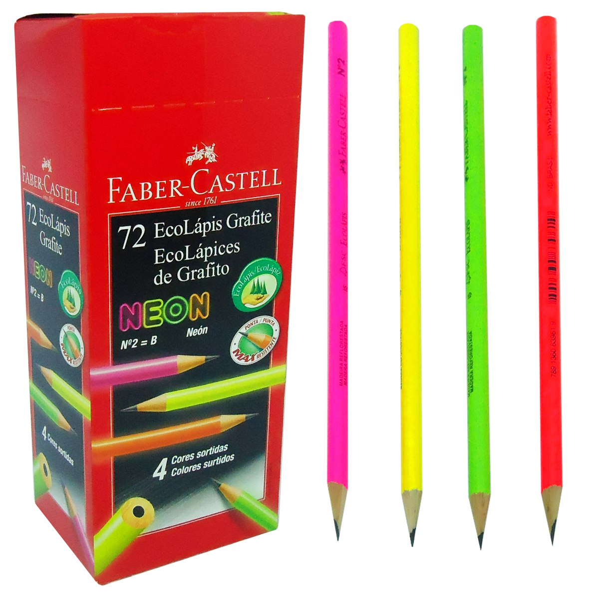 Lápis Preto Neon Ecolápis N2 B - Faber Castell