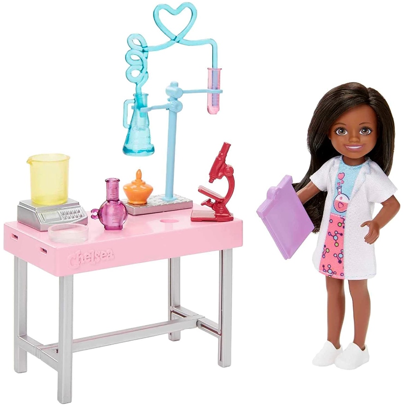 Boneca Barbie Chelsea e Acessórios Conjunto Cientista Laboratório - Mattel