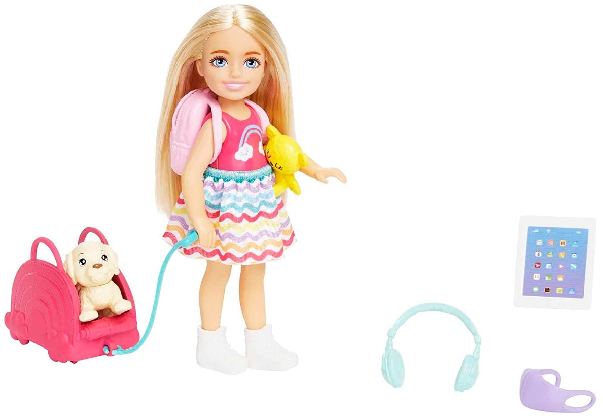 Boneca Barbie Chelsea e Acessórios Conjunto de Viagem Cachorrinho - Mattel