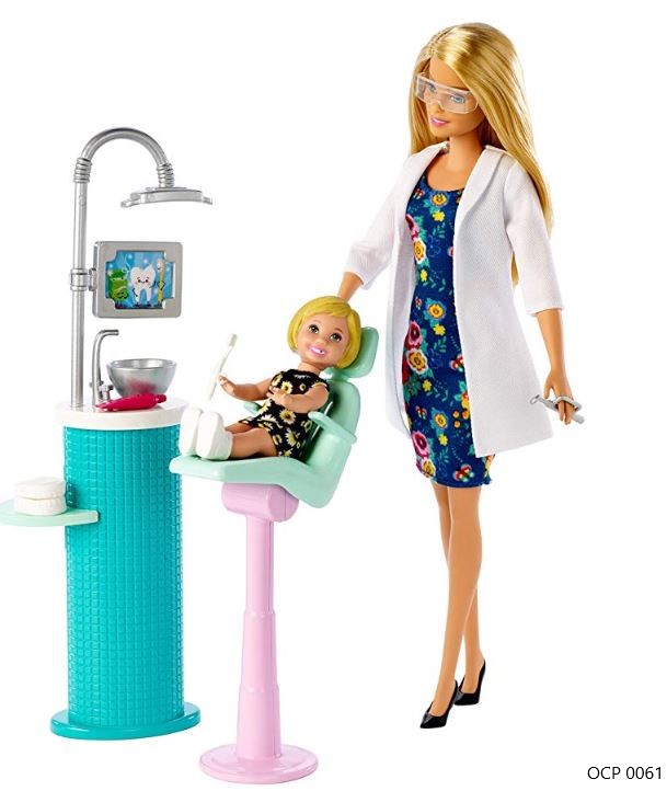 Boneca Barbie Profissões Dentista e Playset Cabelo Loiro - Mattel