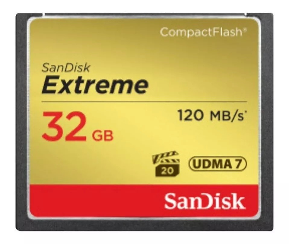 Memória Compact Flash 32gb Sandisk Extreme Cf 120mb/s Fullhd