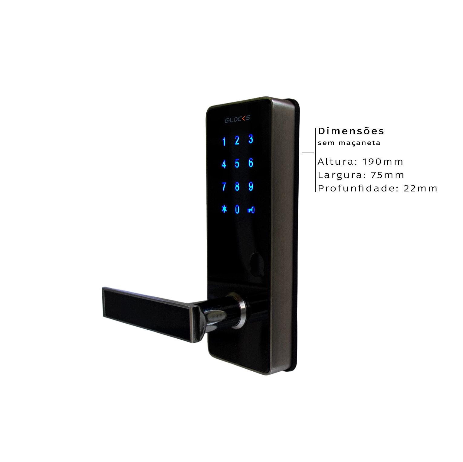 Kit Fechadura Eletrônica G-Locks Ébano 600 Smart Plus Esquerda + Gateway Wifi Alexa