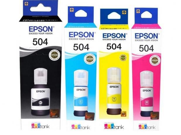 Kit Refil de Tinta Original Epson 504 L6161 L4150 L4160 L6191 L6171