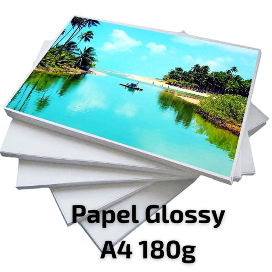 Papel Fotográfico Glossy A4 180g -  100 Folhas