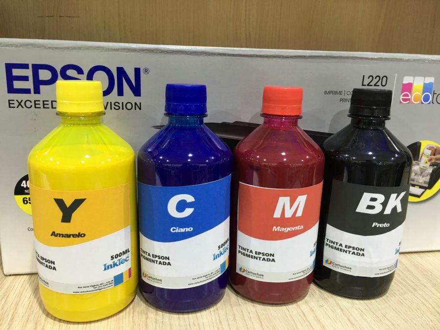 Tinta Pigmentada Inktec para Epson 500 ml x 4 Cores