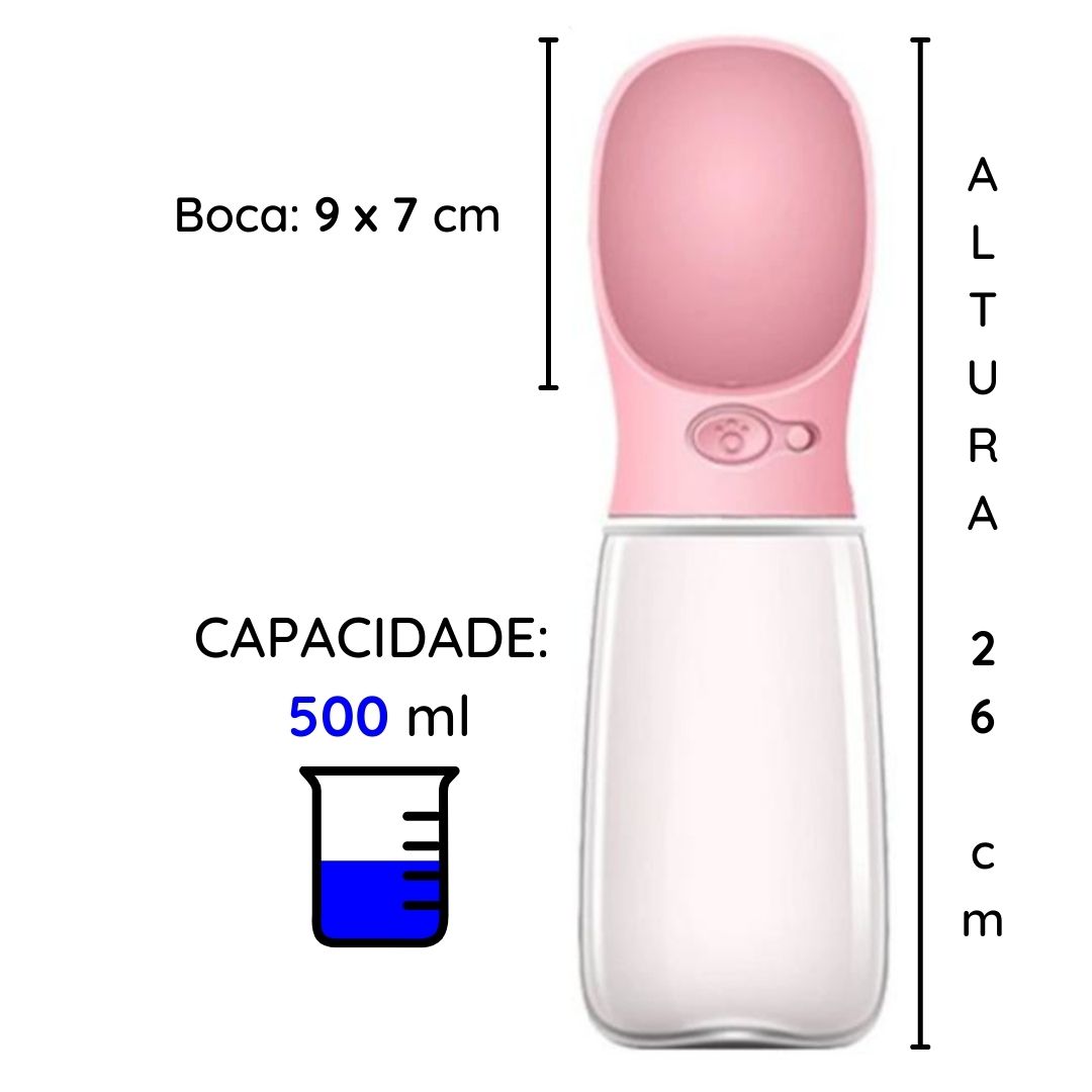 Bebedouro Garrafa de água portátil para pet - 500 ml