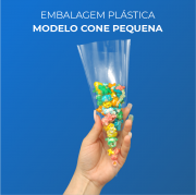 Embalagem Plásticas Modelo Cone Pequena - 200 Unidades