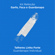 Kit Refeição - Garfo, Faca e Guardanapo - 500 Unidades