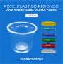 Pote Plástico Transparente Redondo Com Sobretampa - 350ml