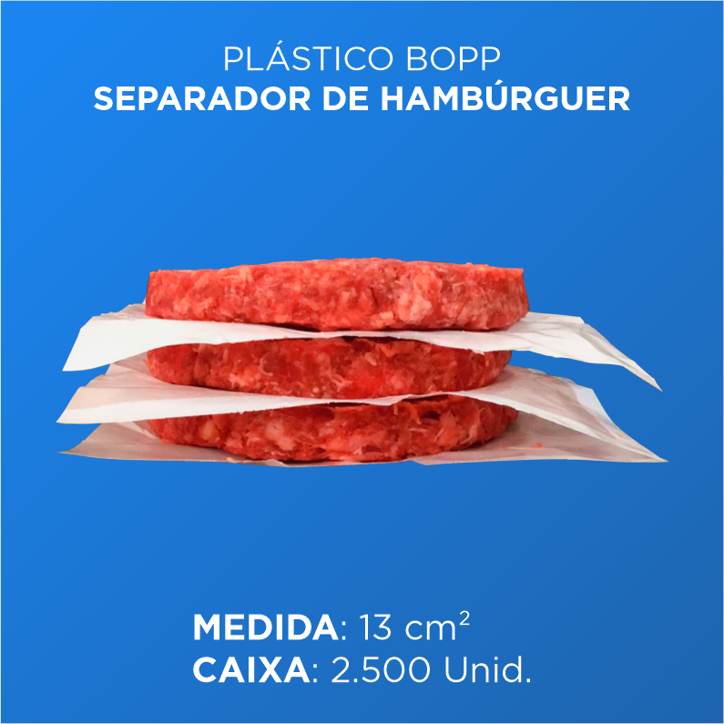 Plástico BOPP Separador de Hambúrguer