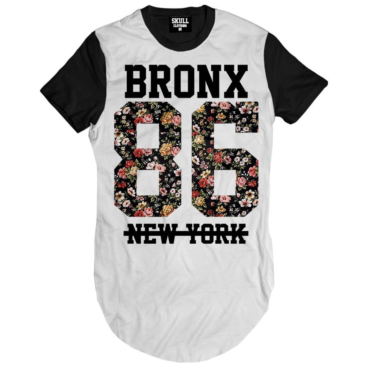 Camiseta Longline Bronx 86 Floral - OUTLET