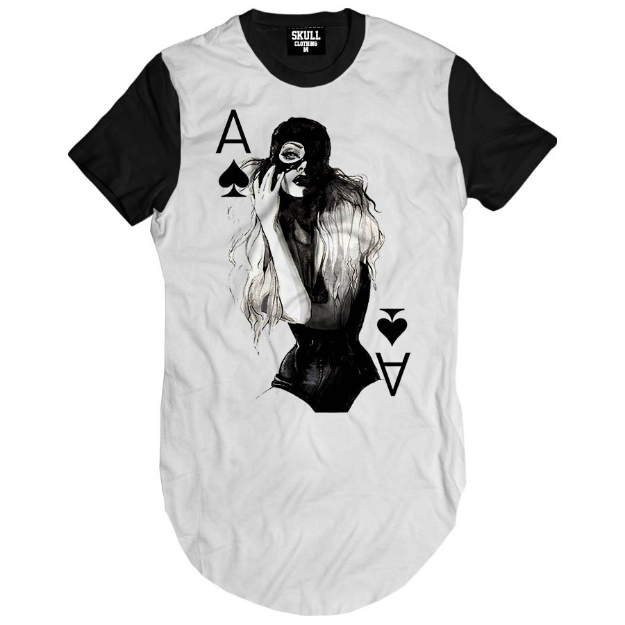 Camiseta Longline Girl Poker