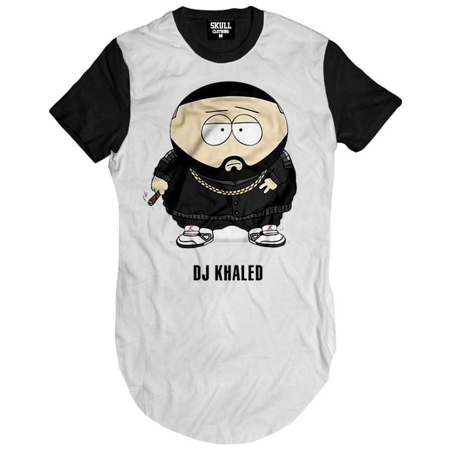 Camiseta Longline Khaled Cartoon