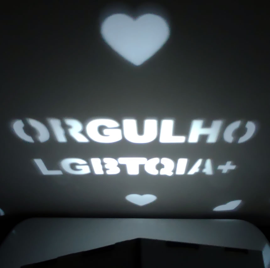 Luminária Cubo Led Tema LGBTQIA+ MOD2 BRANCA