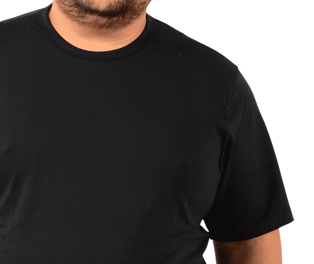 Kit 10 Camisetas Masculina Extra Gola Redonda Preto
