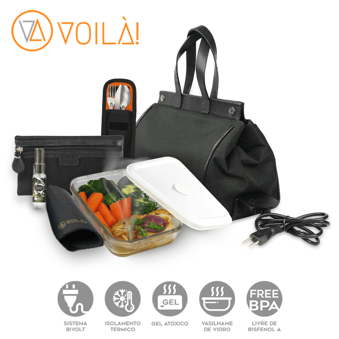 Bolsa Elétrica Voilà! Bag - Classic em Nylon Importado Preto (Com TODOS os Acessórios)