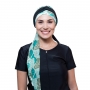 Conjunto Turbante Esmeralda com Proteção UV e Tiara de Argolas para quimioterapia Prático e Versátil