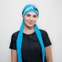 Turbante Azul Turquesa com Proteção UV + Tiara de Nó Mescla