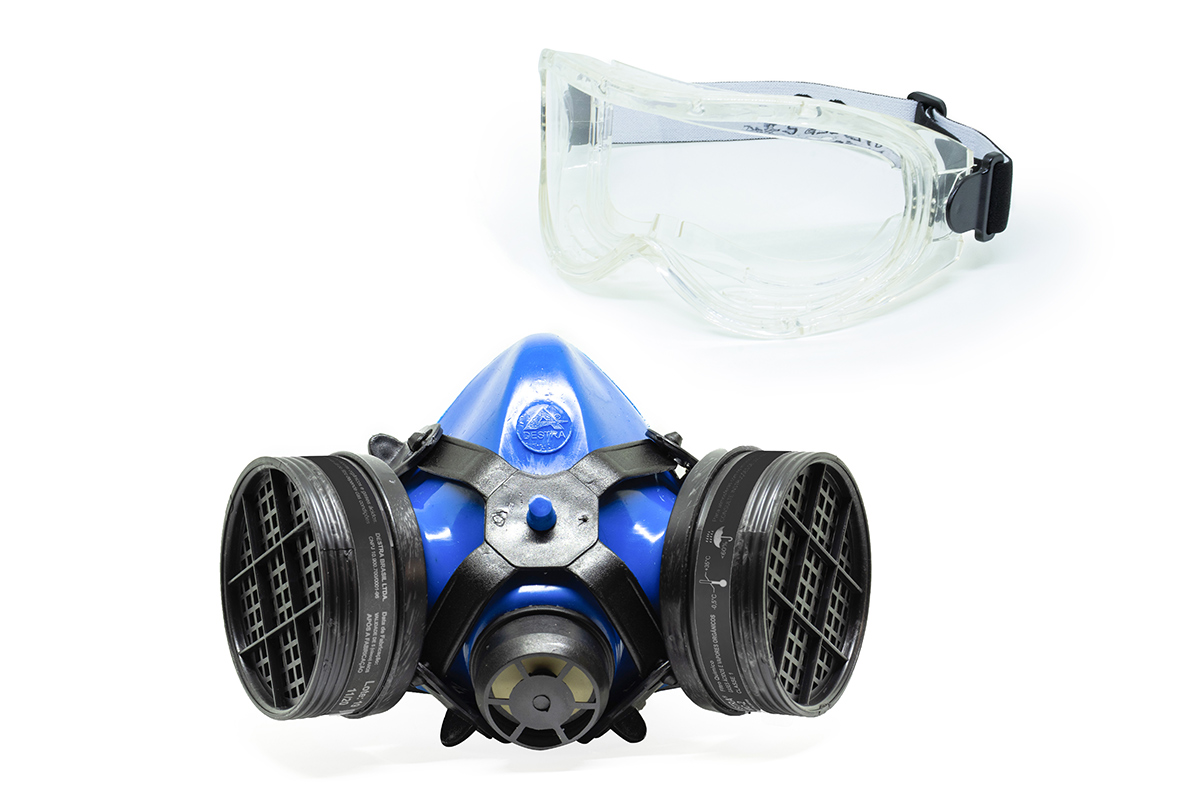 Respirador Semi Facial MIG22 VO - Vapores Organicos CA28001 Destra + oculos ampla visão