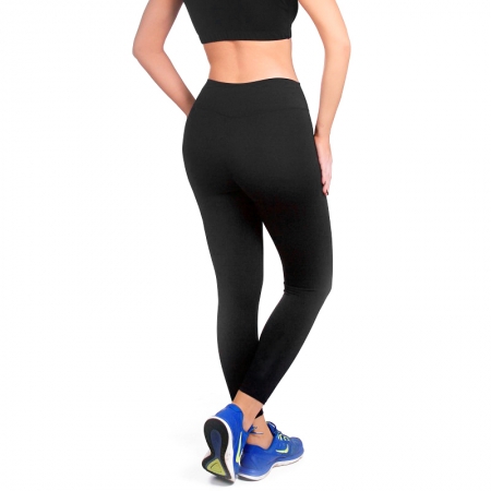 Calça legging feminina longa preta ModelleSkin Sports 8000 fitness e casual tecido Emana compressivo moderado