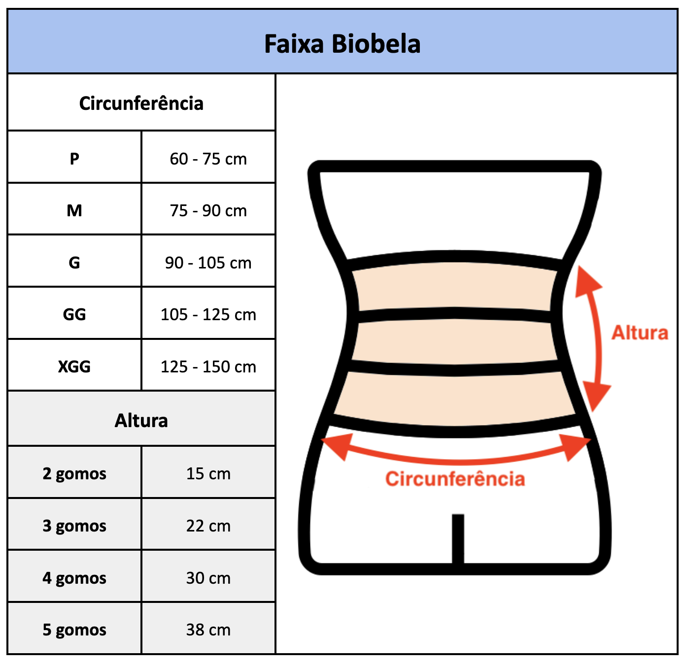 Faixa abdominal elástica compressiva de 3 gomos Biobela 1625G3 estética e pós cirúrg. bariátrica abdominoplastia hérnia  - Cinta se Nova